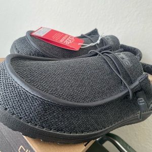 BRAND NEW Original Hey Dude Men's Wally Sox Loafer Shoes - Micro Total Black